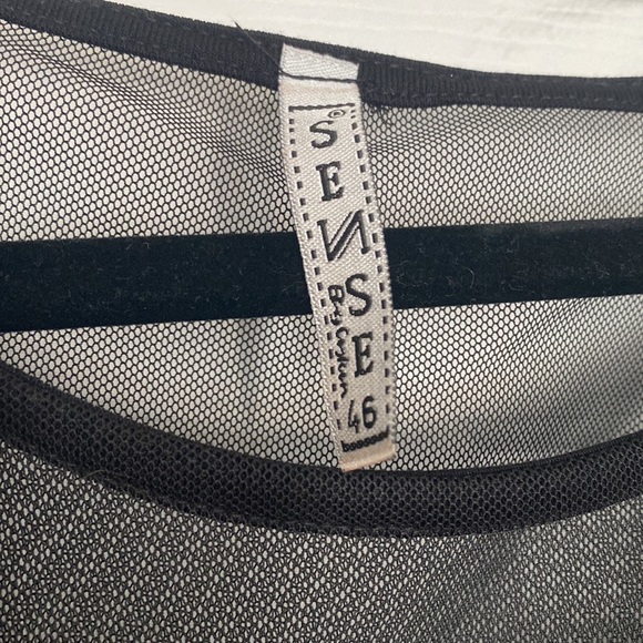 Black Mid Dress with Mesh Cut Out - Picture 2 of 5